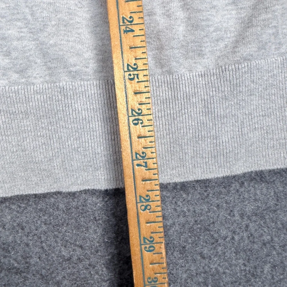 Brooks Brothers Mens XL Supima Cotton Quarter Zip Sweater Light Gray Heather